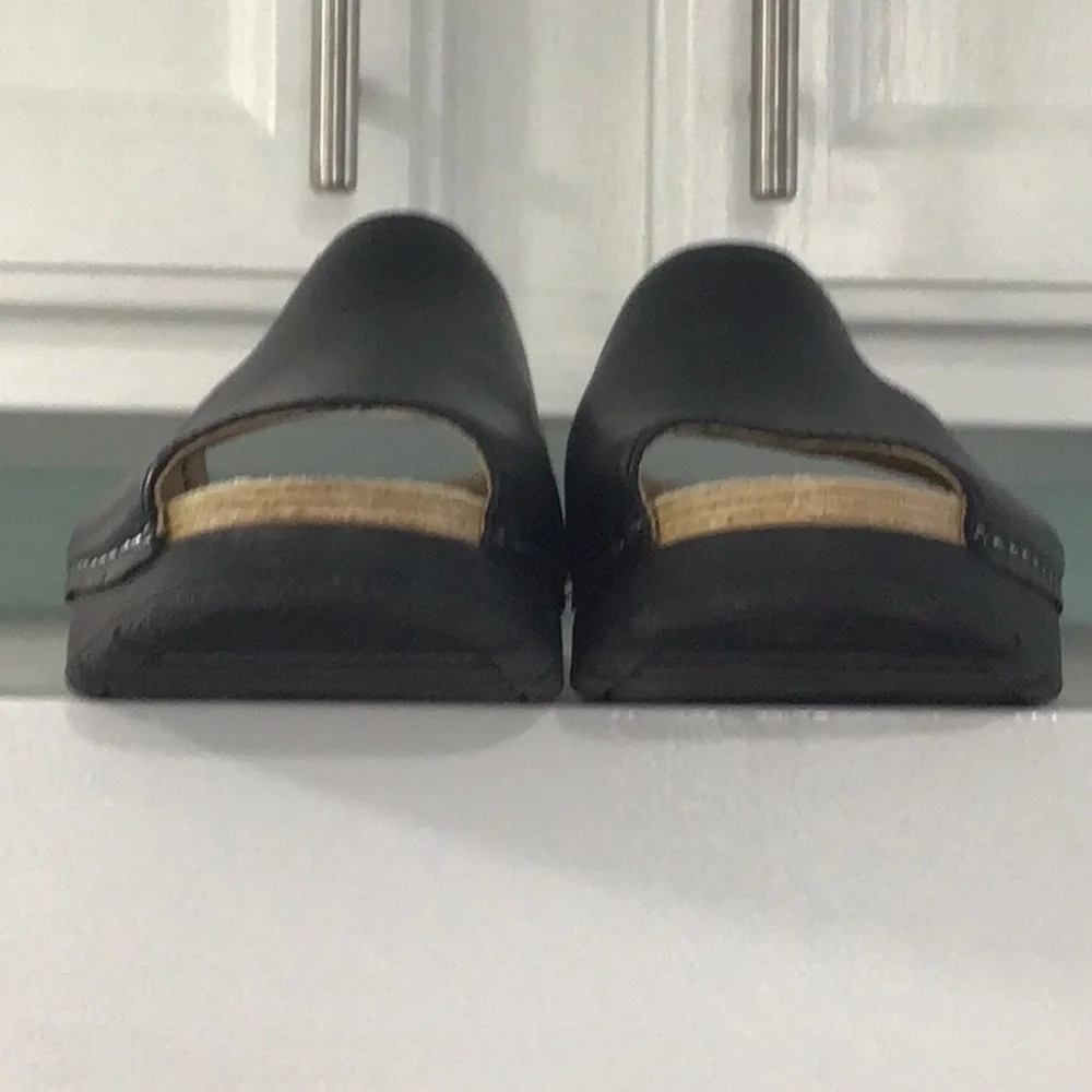 Dansko Ravyn Nappa Black NWOB Leather Slip On Sandals Size 10(40)